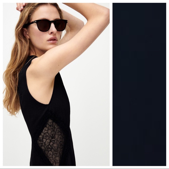 NWT. Zara Black Combination Lace Maxi Dress. Size S. - Picture 4 of 11